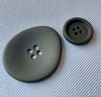 Rubber Soft Black Polyester Buttons